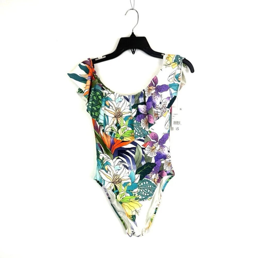 Trina Turk Women’s Off The Shoulder Floral One Piece Swimsuit Size 6